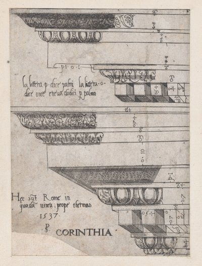 Speculum Romanae Magnificentiae: Corinthian Entablature by Master PS