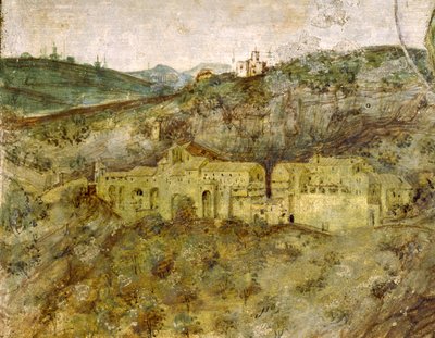 View of a monastery by Master Trecentesco of Sacro Speco School