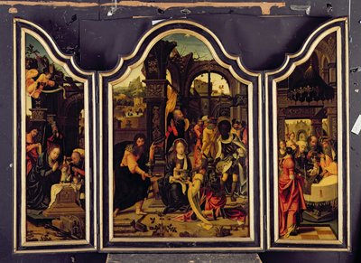 A Triptych; The Adoration of the Magi; The Nativity and The Presentation in the Temple; The Annunciation by Master of 1518