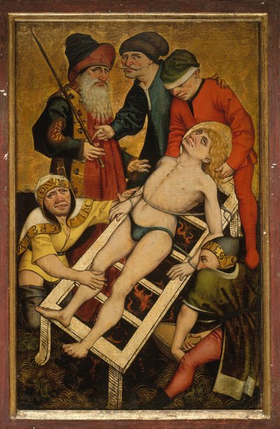 The Martyrdom of Saint Lawrence, reverse Giving Drink to the Thirsty by Master of Alkmaar
