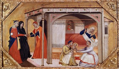The Birth of the Virgin Mary by Master of Ashmolean Predella
