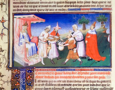 Kublai Khan Paying for Purchases by Master of Boucicaut