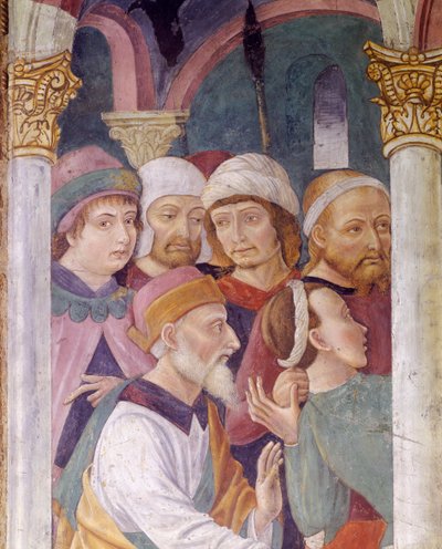 Fresco in chapel at Basilica of Santa Maria Assunta, Alessandria, Piedmont Region, Italy by Master of Crea