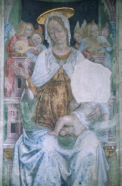 Italy, Piedmont, Serralunga di Crea, Sacro Monte di Crea, Basilica of Santa Maria Assunta, chapel, fresco by Master of Crea