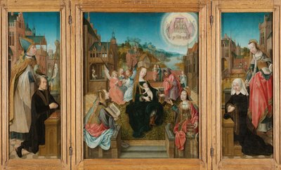 Triptych with Virgin and Child with Saints by Master of Delft