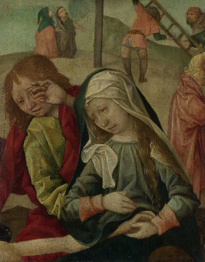 Virgin and Saint John Mourning over the Body of Christ, Fragment of a Lamentation of Christ by Master of Delft