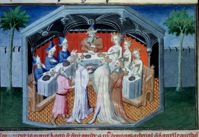 Brothers Nicolo and Matteo Polo, Father and Uncle of the Young Marco Polo (1254-1324) Received in the Court of Qubilai Khan by Master of Egerton