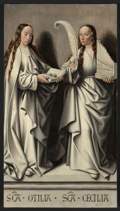 Saints Ottilia and Cecilia Panel of the St Anne Altarpiece by Master of Frankfurt