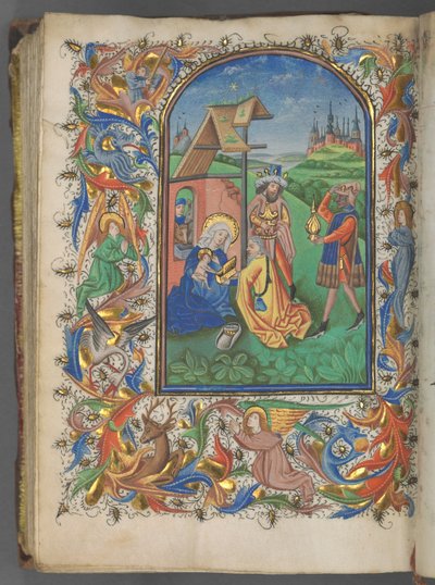 Book of Hours Use of Utrecht: fol. 221v, Adoration of the Magi, c. 1460-1465 by Master of Gijsbrecht van Brederode
