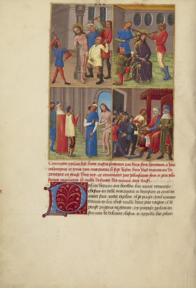 The Flagellation; The Crowning with Thorns; The Mocking of Christ; Pilate Washing his Hands by Master of Guillaume Lambert