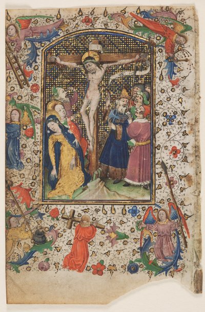 Leaf from a Book of Hours: The Crucifixion by Master of Guillebert de Mets