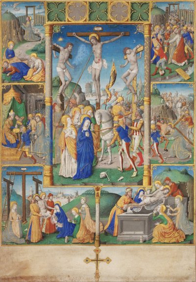 The Crucifixion with Six Passion Stories by Master of Jacques de Besançon