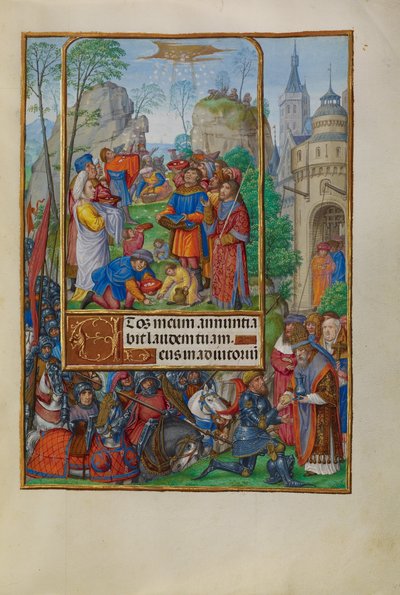 The Israelites Collecting Manna from Heaven by Master of James IV of Scotland