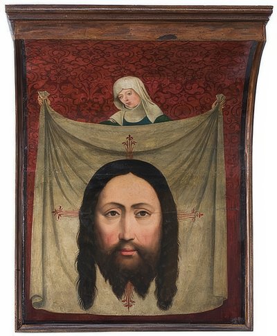 From the Lünen Altarpiece, (detail): Veil of Saint Veronica. Around 1470/90 by Master of Liesborn