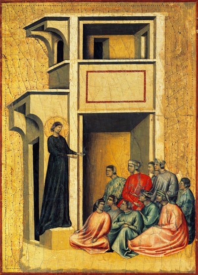 Saint Cecilia converting soldiers of prefect (detail), circa 1304, by Master of Saint Cecilia by Master of Saint Cecilia