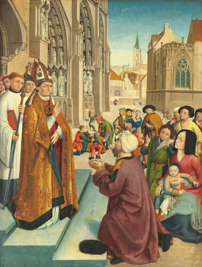 Episodes from the Life of a Bishop Saint by Master of Saint Giles and Assistant
