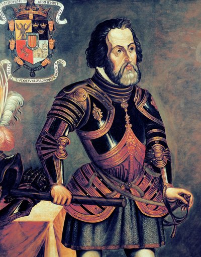 Hernando Cortes (copy of an original) by Master of Saldana
