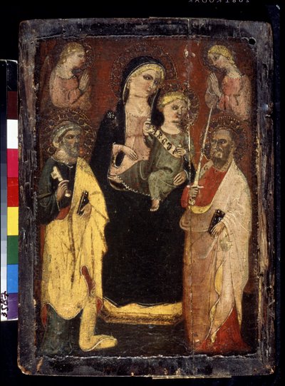 Madonna and Child Enthroned with Saints Peter and Paul by Master of San Jacopo a Mucciana