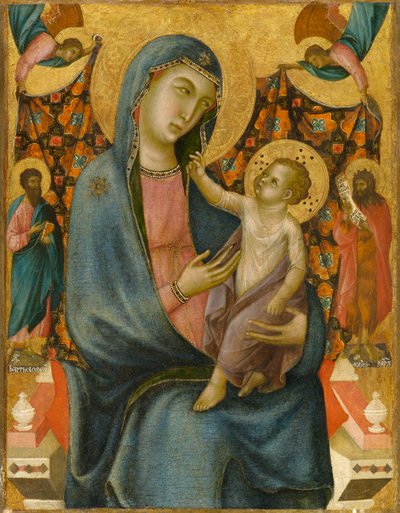 Madonna and Child with St. Bartholomew and St. John the Baptist, circa 1320 by Master of San Torpe