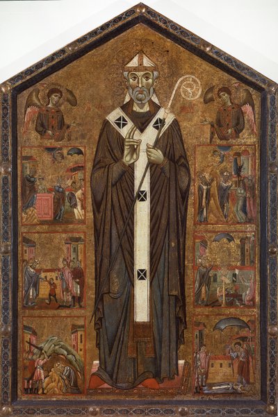 Saint Veranus Between Two Angels and Six Stories of His Legend, Late 13th Century by Master of San Verano