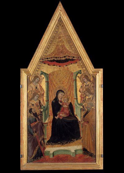The Virgin in Majesty Between Saint Paul, Saint Peter and Four Angels by Master of Santa Maria di Castello