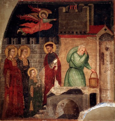 Saint Faustina and Liberate Find Refuge in a House in Como (detail) by Master of St Margaret