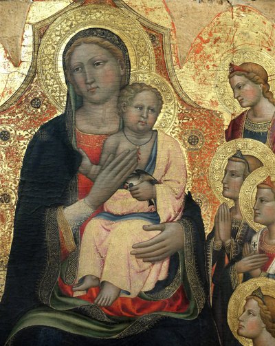 The Virgin and Child surrounded by 8 angels (detail) by Master of St. Verdiana