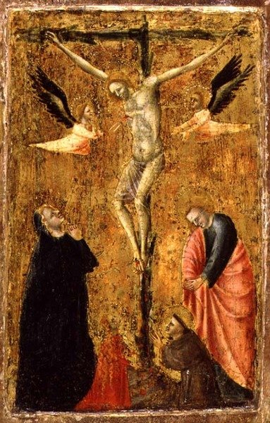 The Crucifixion with the Virgin and SS. John the Evangelist, Francis of Assisi and Mary Magdalene by Master of Verrucchio