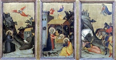 The Stigmata of St. Francis, The Nativity and The Conversion of St. Paul by Master of the Accademia Misericordia