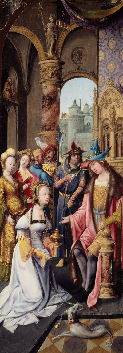 King Solomon Receiving the Queen of Sheba by Master of the Antwerp Adoration