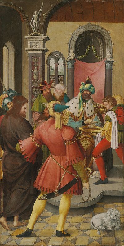 The wing of an altarpiece: Christ before Pilate by Master of the Antwerp Adoration
