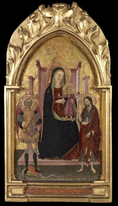 Virgin and Child Enthroned with Saint Michael and Saint John the Baptist by Master of the Arcetri Altarpiece