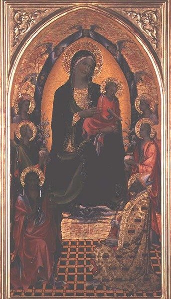 Madonna and Child with St. John the Baptist and St. Nicholas of Myra by Master of the Bambino Vispo