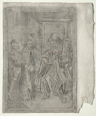 The Passion: Christ before Caiaphas by Master of the Banderoles