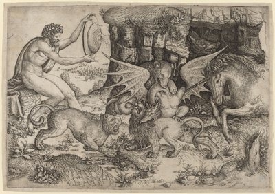 Allegorical Theme: Combat of Animals by Master of the Beheading of St. John