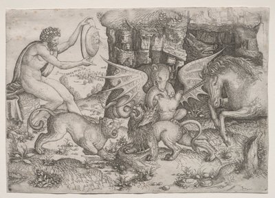 Allegorical Theme: Combat of Animals by Master of the Beheading of St. John