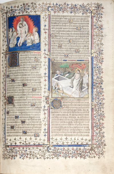 The Gotha Missal: Fol. 1r, Trinity and Resurrection, c. 1375 by Master of the Boqueteaux