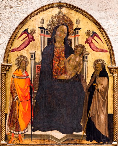 Virgin and Child with Saint Julian and Saint Anthony Abbot by Master of the Borgo alla Collina
