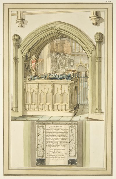Tomb of Robert Fitzharding, Died 1170, in Bristol Cathedral, c.1799 by Master of the Bristol Church Monuments