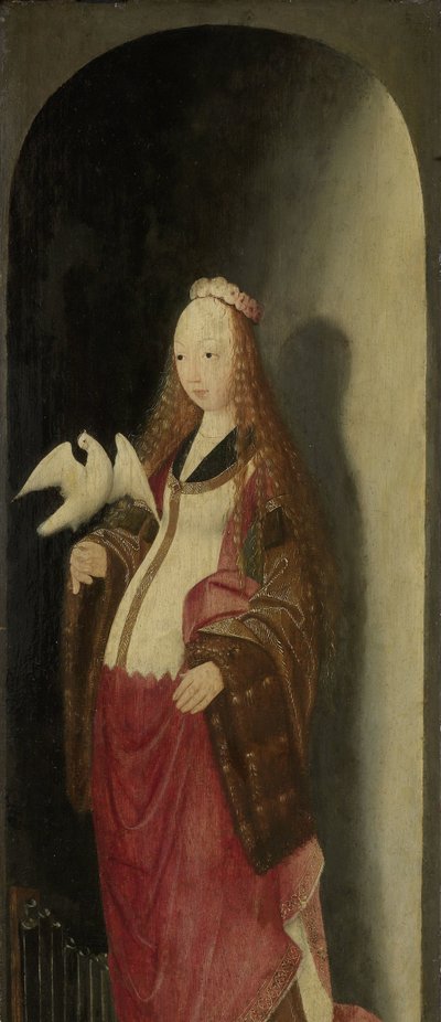 Saint Cecilia, Right Wing of a Triptych by Master of the Brunswick Diptych (attributed to)