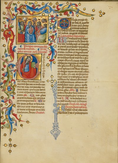 All Saints; Initial E: Saint Andrew by Master of the Brussels Initials