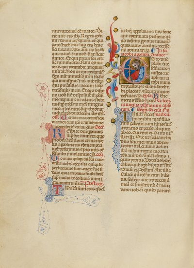 Initial E: Saint James the Greater by Master of the Brussels Initials