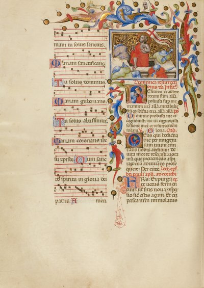 The Resurrection; Initial R: A Sleeping Soldier by Master of the Brussels Initials