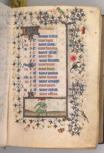 Hours of Charles the Noble, King of Navarre: October (c. 1405) by Master of the Brussels Initials and Associates