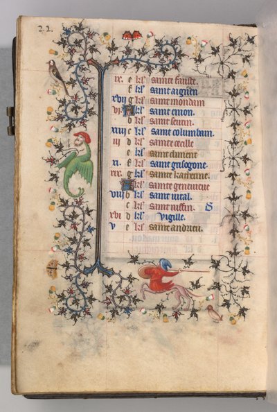 Hours of Charles the Noble, King of Navarre: fol. 11v, November, c. 1405 by Master of the Brussels Initials and Associates