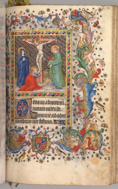Hours of Charles the Noble, King of Navarre 1361-1425: fol. 185r, Crucifixion, c. 1405 by Master of the Brussels Initials and Associates