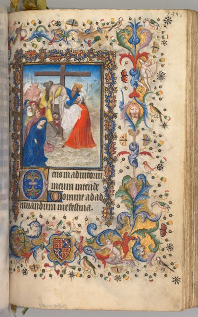 Hours of Charles the Noble, King of Navarre 1361-1425: Descent from the Cross by Master of the Brussels Initials and Associates