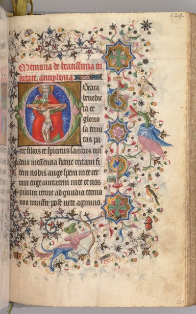 Hours of Charles the Noble, King of Navarre 1361-1425: fol. 259r, The Trinity by Master of the Brussels Initials and Associates