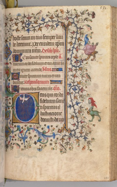 Hours of Charles the Noble, King of Navarre 1361-1425: Holy Spirit by Master of the Brussels Initials and Associates