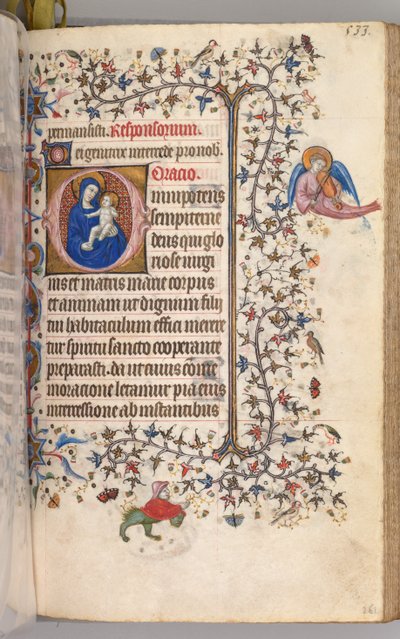 Hours of Charles the Noble, King of Navarre 1361-1425: fol. 261r, Virgin and Child, c1405 by Master of the Brussels Initials and Associates